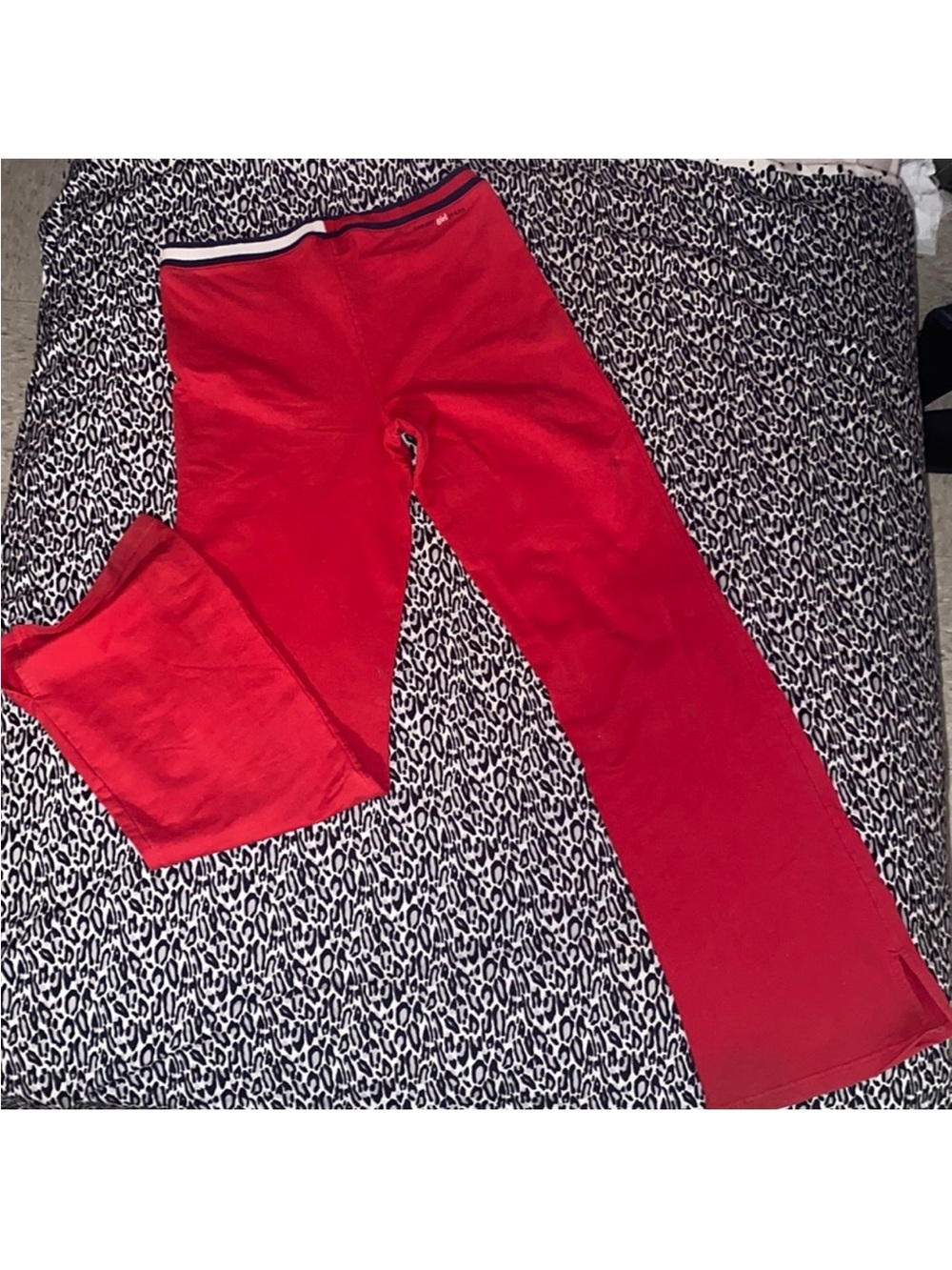 Tommy Hilfiger Red Sweatpants with Striped Waistband